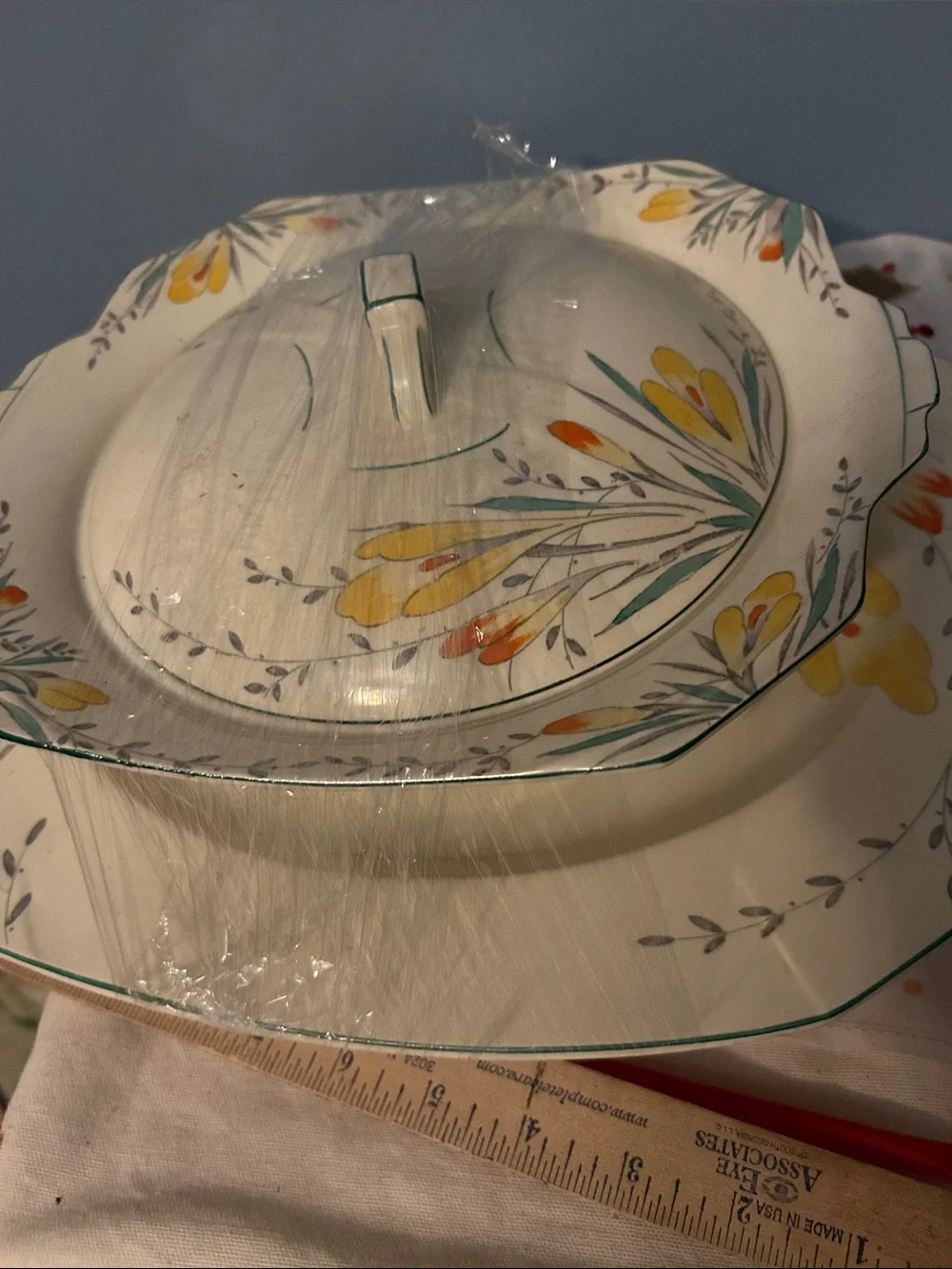 Alfred Meakin 3 pc set  Porcelain Covered Serving Platter 14.5”  Tureen with Lid